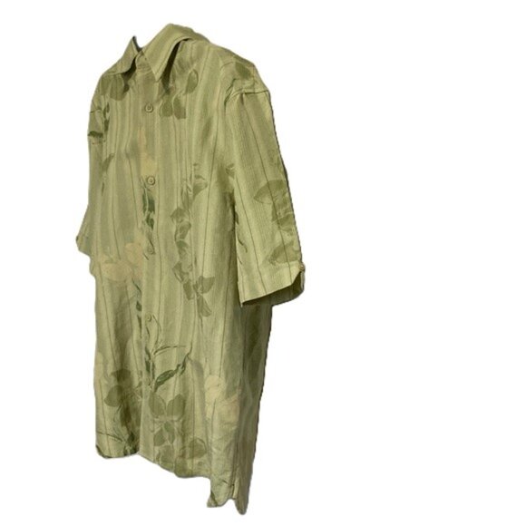 CUBAVERA Linen Blend Shirt Tropical Floral Button Up Shirt Mens Medium - Picture 3 of 11